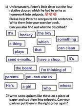 Relative pronouns introduce relative clauses, which are a type of dependent clause. Englisch Arbeitsmaterialien Relative Clauses 4teachers De
