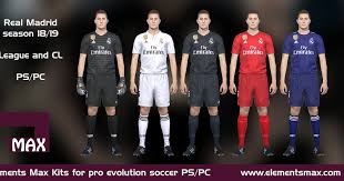The game is the 17th installment in the pro evolution soccer series and was released worldwide in september 2017. Elements Max Kits Real Madrid Pes Kits 2018 19