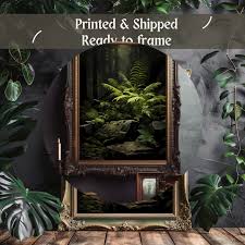 Deep Forest Fern Wall Art Print Dark Woodland Artwork Vintage Botanical  Decor Green Aesthetic Wall Art Dark Moody Gothic Wall Art