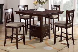 Poundex F2346 1205 5 Pc Barista Ii Dark Rosy Brown Finish Wood Square Counter Height Dining Table Set Counter Height Dining Table Set Counter Height Dining Table Counter Height Dining Room Tables