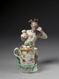 Cruet Cover And Stand From The Mollendorf Service Ca 1761 Meissen Germany Ceramic Figures Satyr Faun