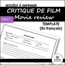 A Free Movie Review Template In French That Allows Students To Write A Review About Any Movie Students Will Lea Music Teaching Resources Movies Teaching Music