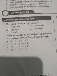 Kunci jawaban ipa kelas 7 semester 2 halaman 16 ini terdiri dari satu halaman yang terdapat pada buku siswa. Jawaban Uji Kompetensi Ipa Lapisan Bumi Kls 7 Buku Siswa