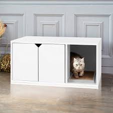 Way Basics Eco Friendly Enclosed Cat Litter Box White Walmart Com In 2020 Litter Box Furniture Cat Litter Box Furniture Litter Box Covers