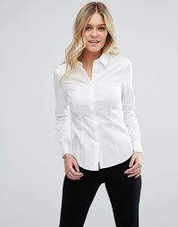 Asos Fuller Bust Shirt In Stretch Cotton White White Shirts Women Work Wear Women Fashion