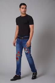 Popular floral embroidery jeans set of good quality and at affordable prices you can buy on aliexpress. Embroidery Alexander Jeans Rohit Bal