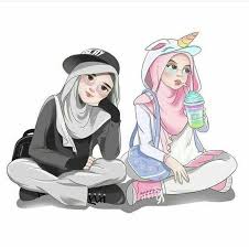 Download now 50 gambar kartun muslimah bercadar cantik berkacamata. Kartun Hijab Gaul