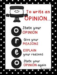 anchor chart for opinion writing oreo