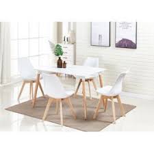 Ensemble Table A Manger Lorenzo Table Blanche 4 Chaises Blanches Design Scandinave Sall Ensemble Table Et Chaise Table A Manger Design Table Et Chaises
