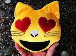 It is variously used to express affection for the cat emoji joins other digital felines, like the tiger 🐅 or lion face 🦁. Plushmoji Smiling Cat Face With Heart Shaped Eyes Emoji Plushie Plushmoji