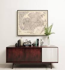 Queens Map Old Map Of Queens Fine Print On Paper Or Canvas Etsy Decor Home Decor Vintage Wall Art