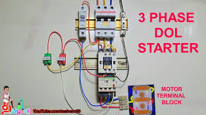 Diy wiring a three phase consumer unit. 3 Phase Dol Starter Connection Three Phase Induction Motor Dol Starter Motor Electrical Circuit Diagram Delta Connection