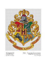 the world in stitches the hogwarts crest cross stitch