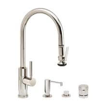 I purchased this moen air switch to go with my delta products. Waterstone 9850 4 Pn Polished Nickel Plp 1 75 Gpm Single Hole Pull Down Kitchen Faucet With Lever Spray Includes Soap Dispenser Air Switch And Air Gap Faucetdirect Com