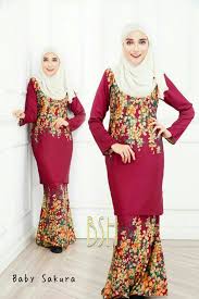 Kurung Baby Sakura Material High Quality Soluna Silk Grade A Paperprinted Design Kurung Moden Dan Bcutting Loose Abaya Fashion Style Maxi Dress Fashion