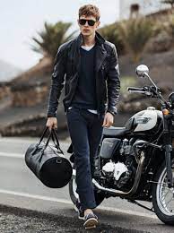 Mathias Lauridsen Cedric Bihr Pose For H E By Mango Spring Summer 2014 Photos Jackets Men Fashion Biker Outfit Black Leather Biker Jacket