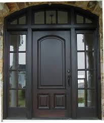 Custom Wood Arched Entry Way Door With Sidelights Entry Door With Sidelights Door Sidelights Wooden Front Doors