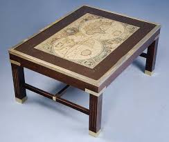 English Antique Style Coffee Table With World Map English Antiques Coffee Table Antiques