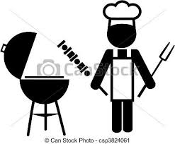 Vector Illustration Of A Chef Making Bbq 2 Stock Illustration Royalty Free Illustrations Stock Clip Art Icon Stock Clipart Bbq Illustration Grill Logo
