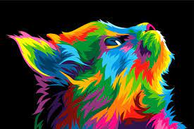 Cat Colorful Rainbow Vector Artwork Colorful Animal Paintings Animals Artwork Vector Artwork