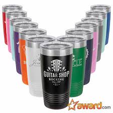 All colors are powder coated onto the metal tumbler; Personalized 20 Oz Polar Camel Ringneck Tumbler With Clear Lid