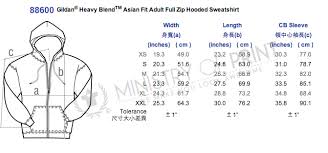 gildan hoodies size chart