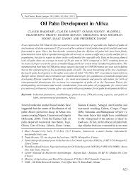 Pdf Oil Palm Development In Africa
