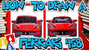 To make the ferrari more voluminous, let's add the shadows. How To Draw A Ferrari 458 Front View Art For Kids Hub
