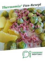 Rosenkohl Mit Kartoffeln Und Schinkensahnesosse Rezept Rezepte Rosenkohl Rosenkohl Thermomix