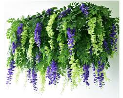 Wisteria Artificial Flowers Garland 95in Long In White Etsy Artificial Flowers Artifical Flowers Hanging Flowers