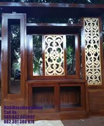 Berikut ini adalah contoh model dengan desain minimalis. Model Partisi Sekat Ruang Kayu Jati Murah Rizki Raya Mebel