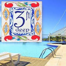 Swimming Pool Marker Depth Marker Any Design To Match Your Etsy Custom Hand Painted Ceramic House Numbers Design