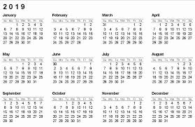 12 Month One Page Calendar Free Printable 2019 Printable Calendar Design Printable Yearly Calendar Printable Calendar Template