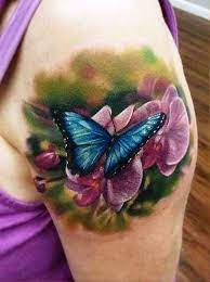 Best 3d Butterfly And Flower Tattoos 3d Butterfly Tattoo Orchid Tattoo Flower Tattoo Shoulder