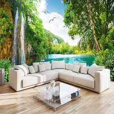 Download and share awesome cool background hd mobile phone wallpapers. 3d Wall Mural Wallpaper Home Decor Green Mountain Waterfall Nature Landscape 3d Photo Wall Paper For Living Room Bedroom Wish