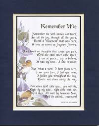 Remember Me Poems