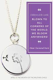 Dandelion Military Child Necklace Kids Necklace Round Pendant Military Kids