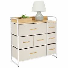 While most bedroom dressers and chests are made from wood, a plastic storage dresser is a great way to keep closets organized. 7 Drawer Wide Storage Dresser Organizer With Wood Shelf