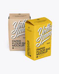 Download Two Paper Flour Bags Mockup In Bag Sack Mockups On Yellow Images Object Mockups