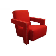 What kind of chair is red with tufted legs? Cassina Utrecht Red Armchair Deplain Com