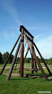 Swingers, swinger, swinger party, slide, sliding. A Large Wooden Swing In Estonia Kiiking Is The Name Of National Pastime For Ages The