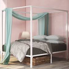 Plastic crates are for more than just milk. Zinus White Metal Framed Canopy Four Poster Platform Bed Frame Strong Steel Mattress Support No Box Spring Needed Twin Amazon Ca Home