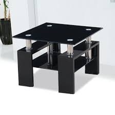 The glass tops offer a quick, and easy cleanup of spills and the worry free world of not having to remind people to use a coaster. Kontrast Black Glass Side Table With High Gloss Legs Furniture In Fashion Glass Side Tables Black Glass Side Table Stylish Side Table