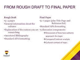 Follow these rules for the draft: Research Paper Rough Draft Example