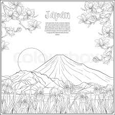 Japanese Landscape With Mount Fuji And Stock Vector Colourbox Here there are a few restaurants, gifts shops that also sell a limited. japanese landscape with mount fuji and