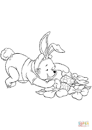 Simple winnie the pooh coloring page for kids. Winnie The Pooh Is Hunting Fro Easter Eggs Super Coloring Winnie The Pooh Drawing Disney Coloring Pages Whinnie The Pooh Drawings