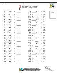 Times Tables Tests 6 7 8 9 11 12 Times Tables