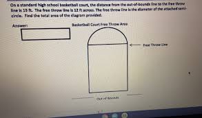 Solved An Nba Regulation Court Has A Free Throw Line 15Ft | Chegg.Com
