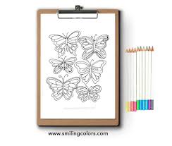 100% free spring coloring pages. Printable Butterfly Coloring Page Free Download To Color In Smiling Colors