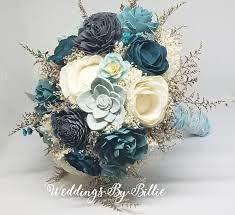 The bouquet is made of satin ribbon, pearls, natural sezali, tangles of thread macrame. Turquoise Teal Gray Sola Flower Bouquet Sola Flowers Teal Wedding Flowers Rustic Shabby Chic Bridal Accessories Keepsake Bouquet Sola Teal Wedding Flowers Sola Flower Bouquet Teal And Grey Wedding